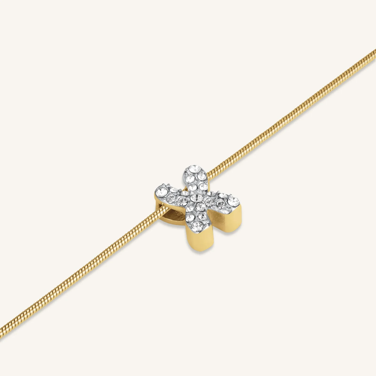 Crystal Letter X Necklace - Image 3