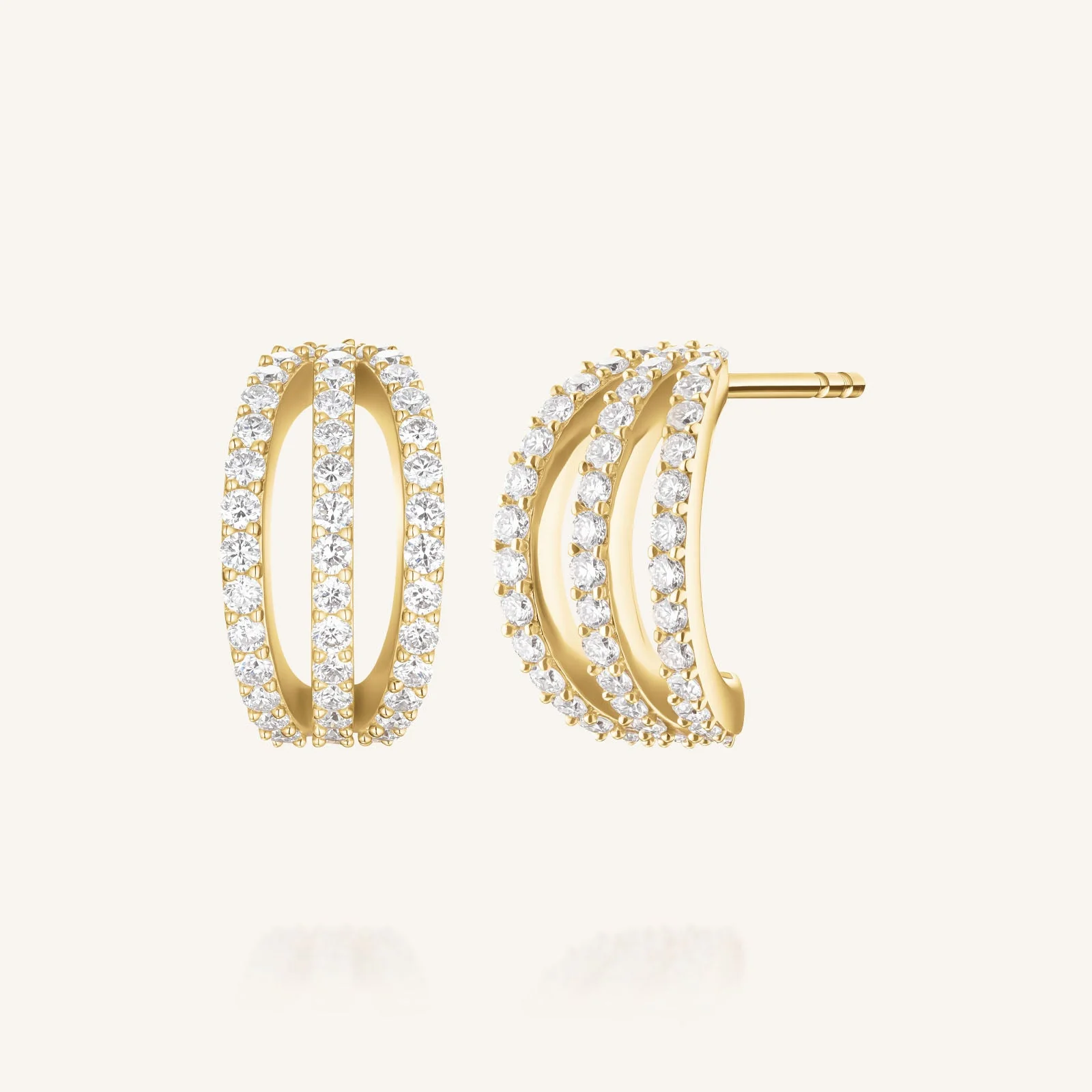 Triple Pave Hoops